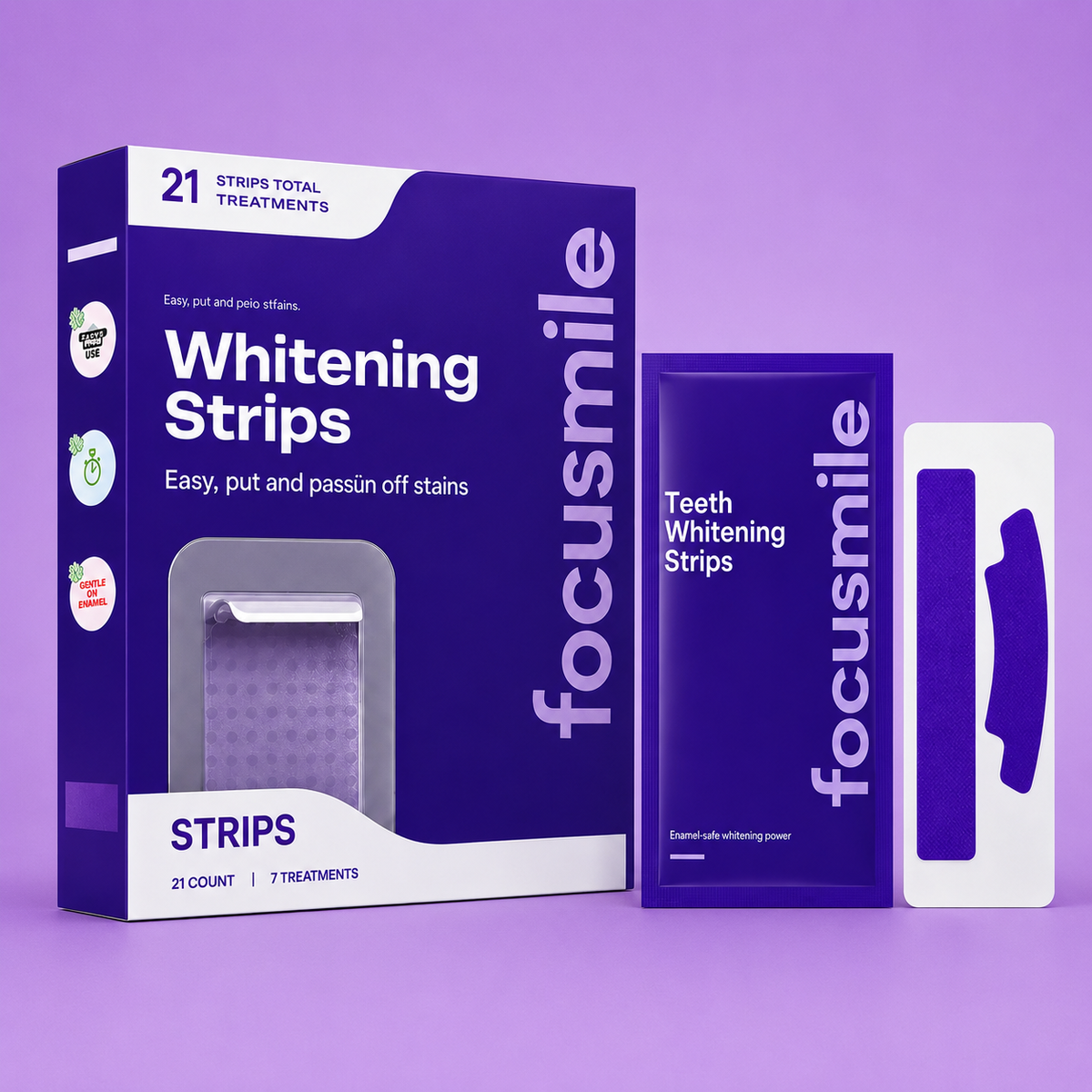 Bandes Blanchissantes Violettes - Action 30 Minutes (14 bandes / 7 paires)