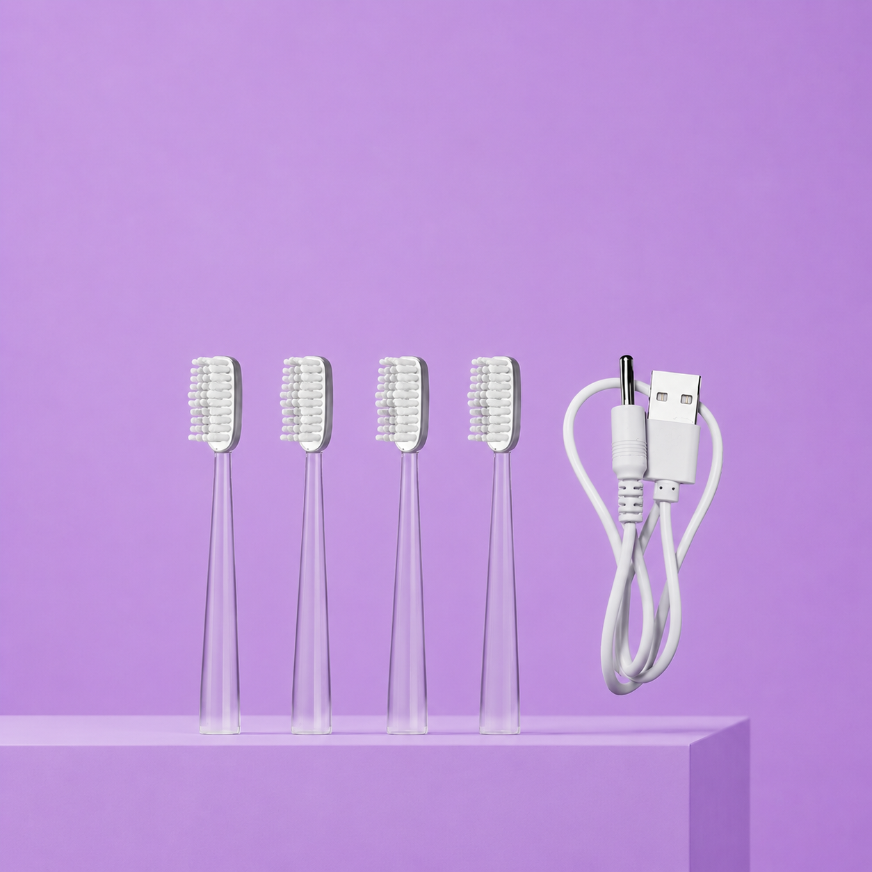 BROSSE À DENTS ÉLECTRIQUE + 4 TÊTES DE RECHANGE + CÂBLE USB