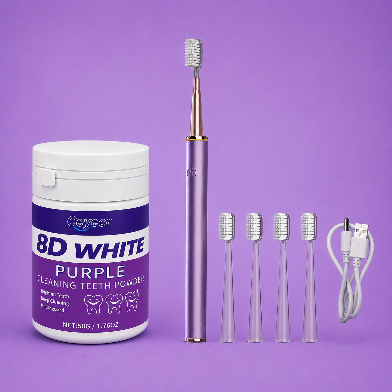 PACK SOURIRE ÉCLATANT – POUDRE BLANCHISSANTE + BROSSE À DENTS