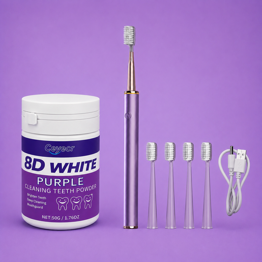 PACK SOURIRE ÉCLATANT – POUDRE BLANCHISSANTE + BROSSE À DENTS